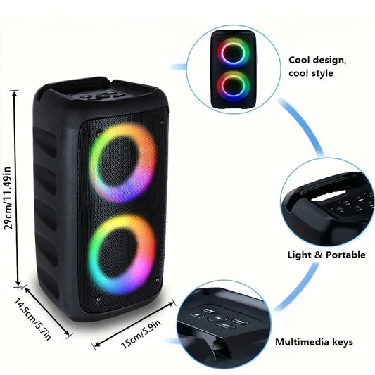 NeoCore 6000W Portable Speaker, Wireless Stereo, TWS, Color Lights, USB/TF Card
