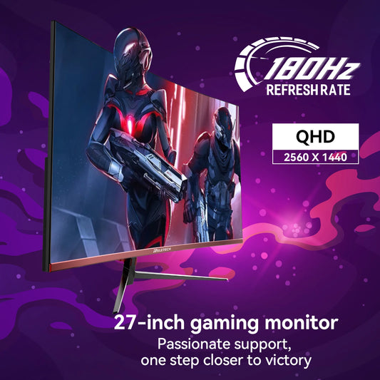 Reletech Monitor 27" Gaming Curved 2K 2560x1440 QHD 180Hz HDMI+DP 1800R 100% sRGB Adaptive FreeSync
