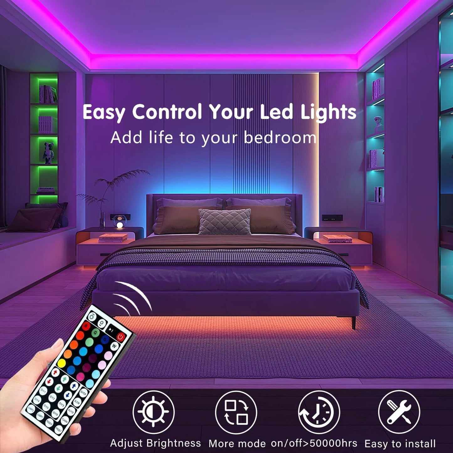 NeoCore Led Strip Lights with 44 Key Remote Control 1m 5m 10m 20m RGB Tape Led