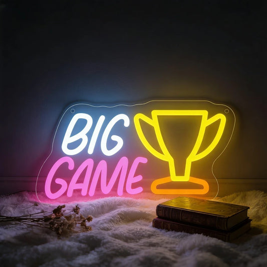NeoCore Big Game Neon Sign with Trophy LED Wall Decor
