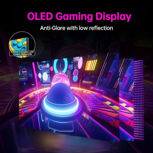 27 Inch OLED Gaming Monitor 1440p 240Hz 0.03ms GTG Type-C 65W Built-in Speakers DP HDMI USB-C
