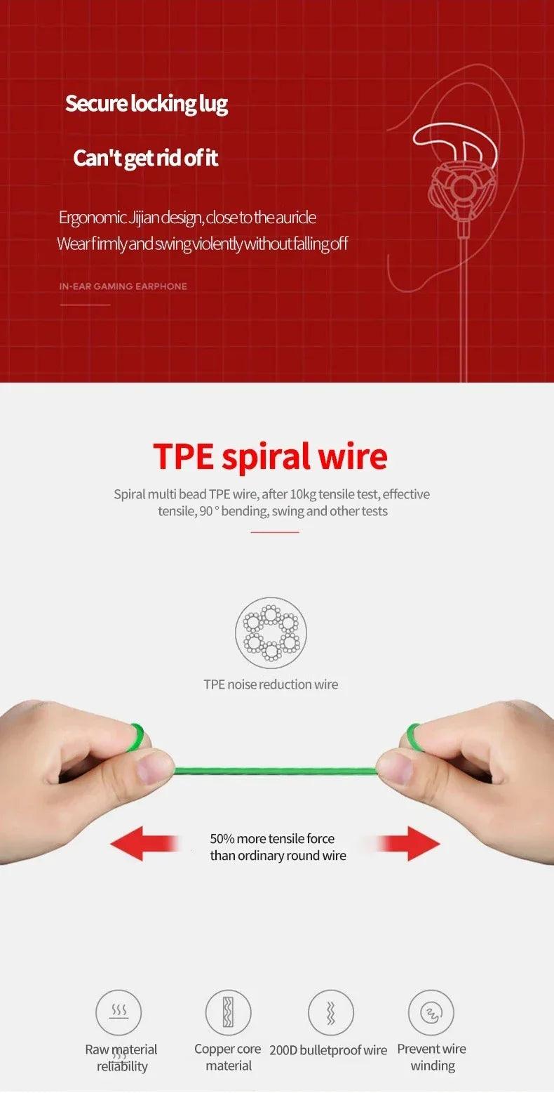 Neo Core Gamer Headphones Wired Earphone Gaming Earbuds With Mic For Muti use gaming