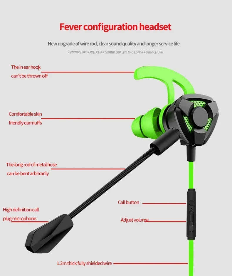 Neo Core Gamer Headphones Wired Earphone Gaming Earbuds With Mic For Muti use gaming