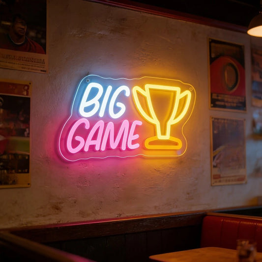 NeoCore Big Game Neon Sign with Trophy LED Wall Decor