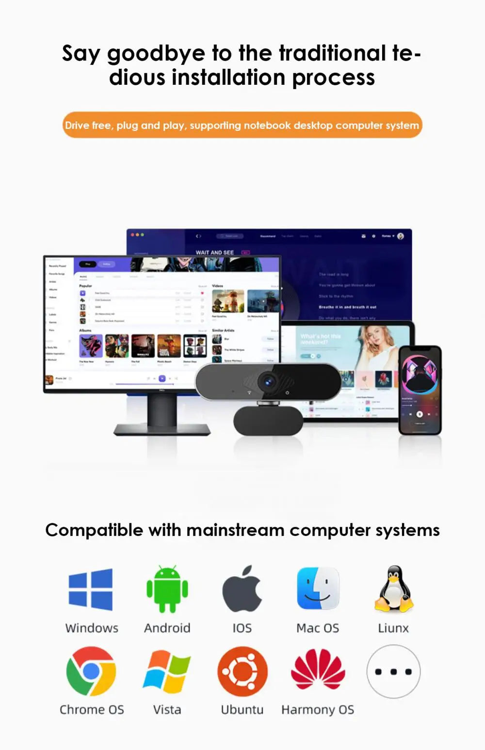 NeoCore 4K Webcam Plug And For Desktop Laptop Dedicated Live Streaming Camera for 2K HD Camera With Microphone Mini Computer Camera