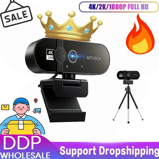 NeoCore 4K HD Webcam Video Camera 2K Autofocus Streaming Web Cam With Microphone